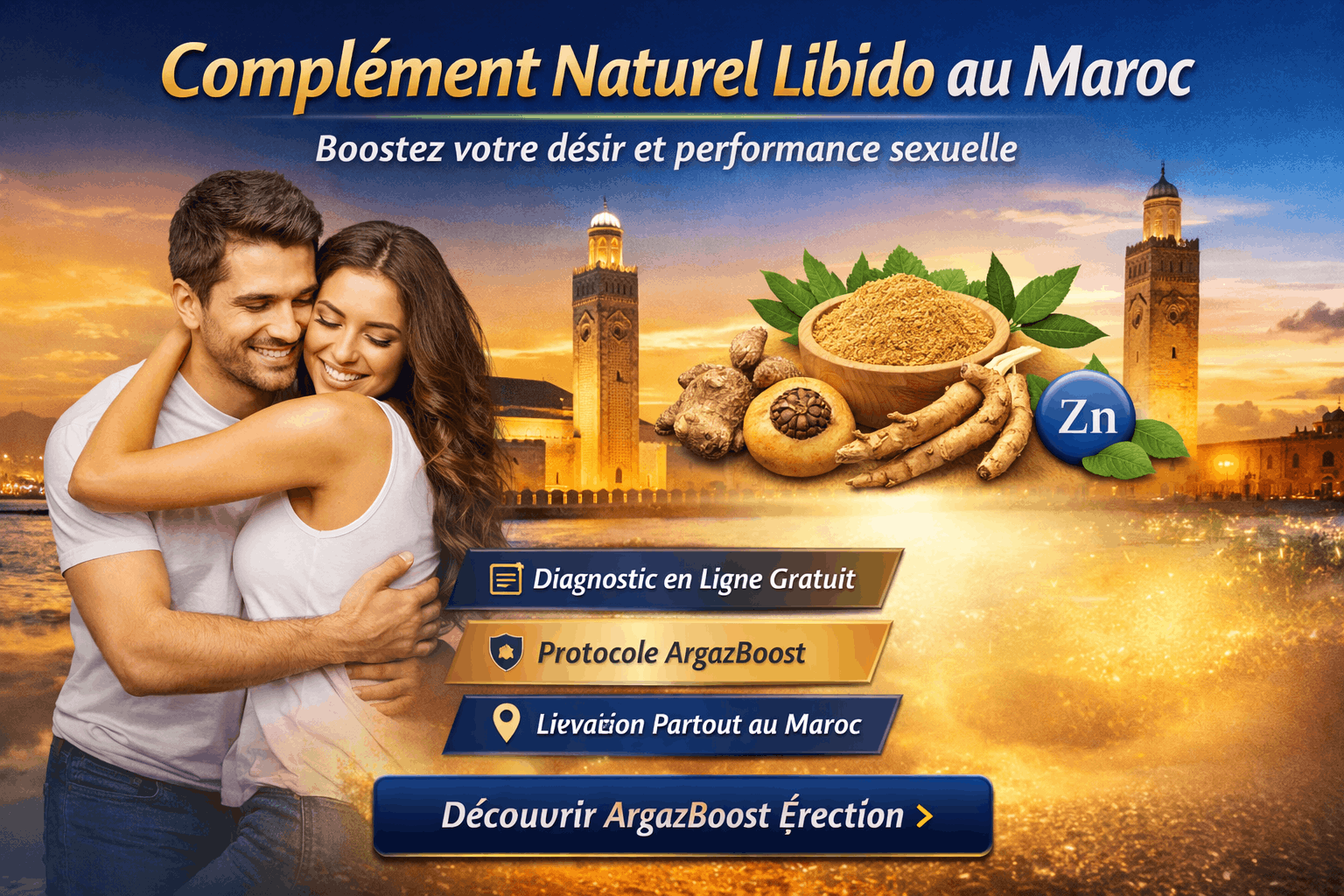 Complément naturel libido au Maroc : Boostez votre désir et performance sexuelle